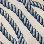 Nautical rope pattern in navy blue and cream with a vintage maritime aesthetic.