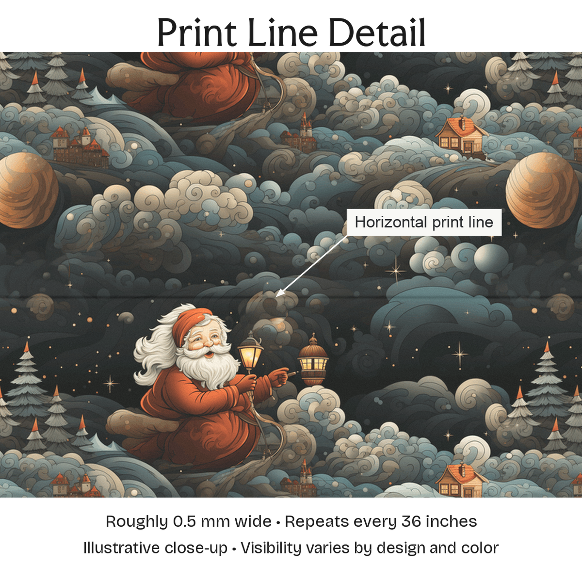 649348 — Print Line Detail. Illustrative close-up; visibility varies by design and color.