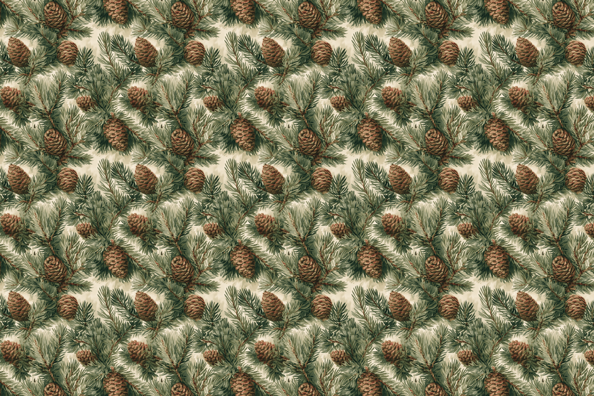 Woodland World: Vintage Pinecone Wrapping Paper