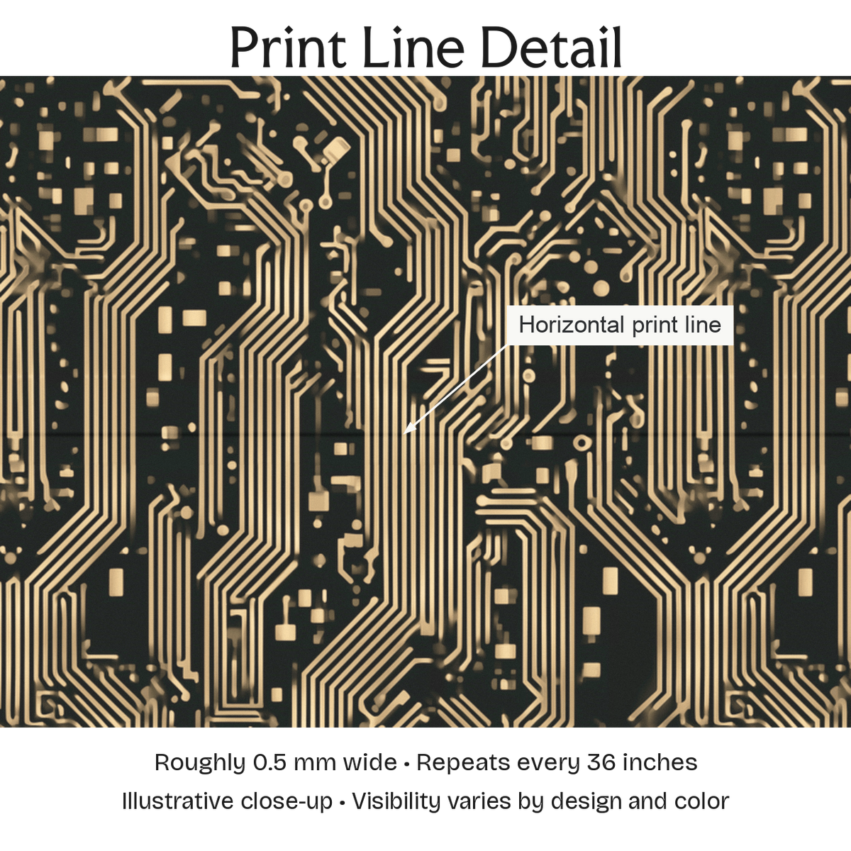 653921 — Print Line Detail. Illustrative close-up; visibility varies by design and color.