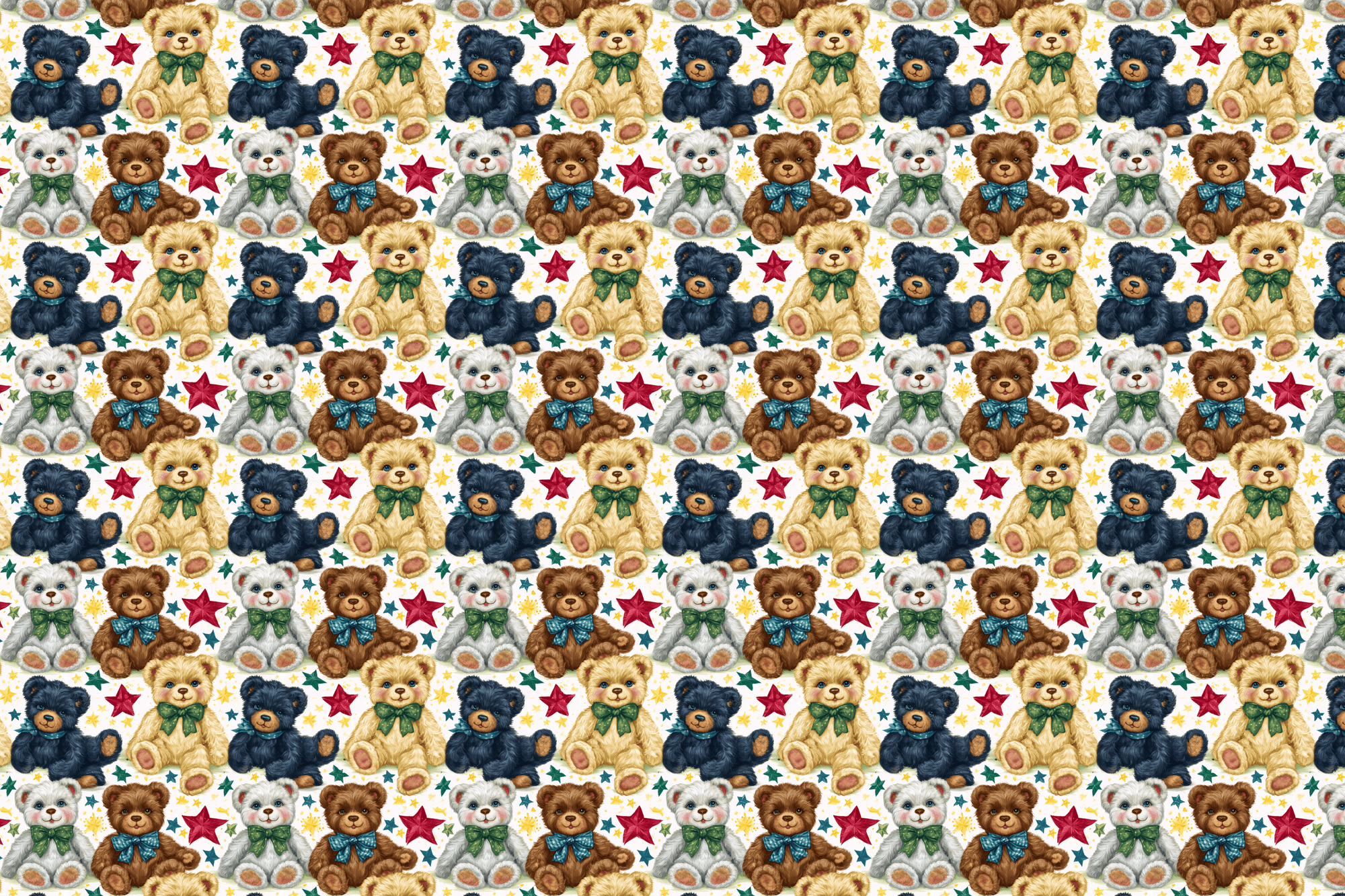 Snuggle Time: Vintage Teddy Bear Wrapping Paper