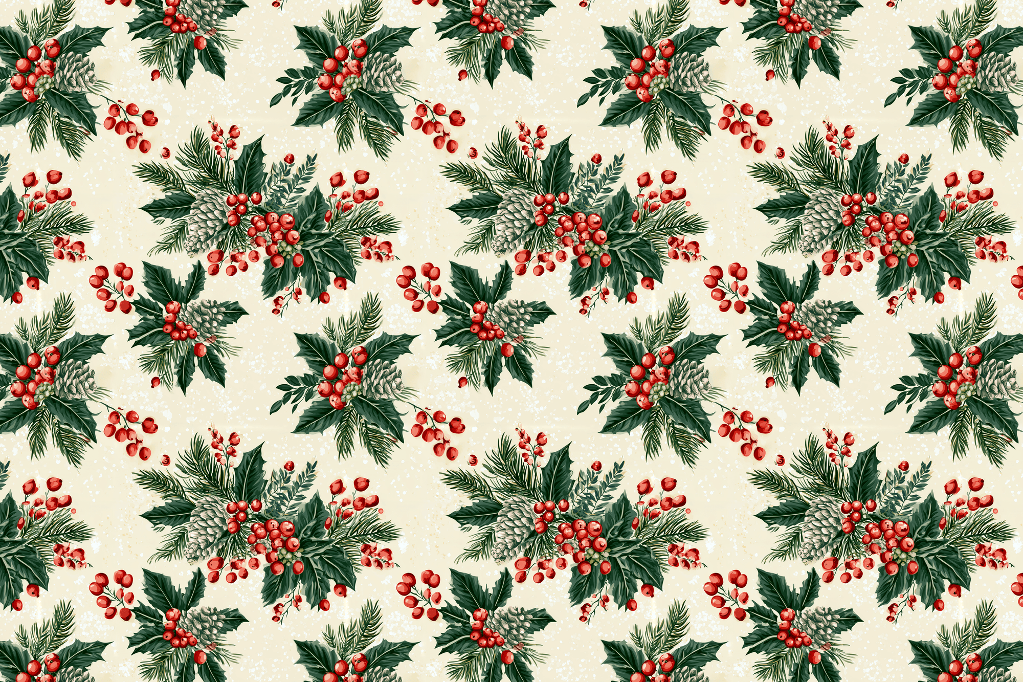 Beige Florist: Botanical Christmas Wrapping Paper