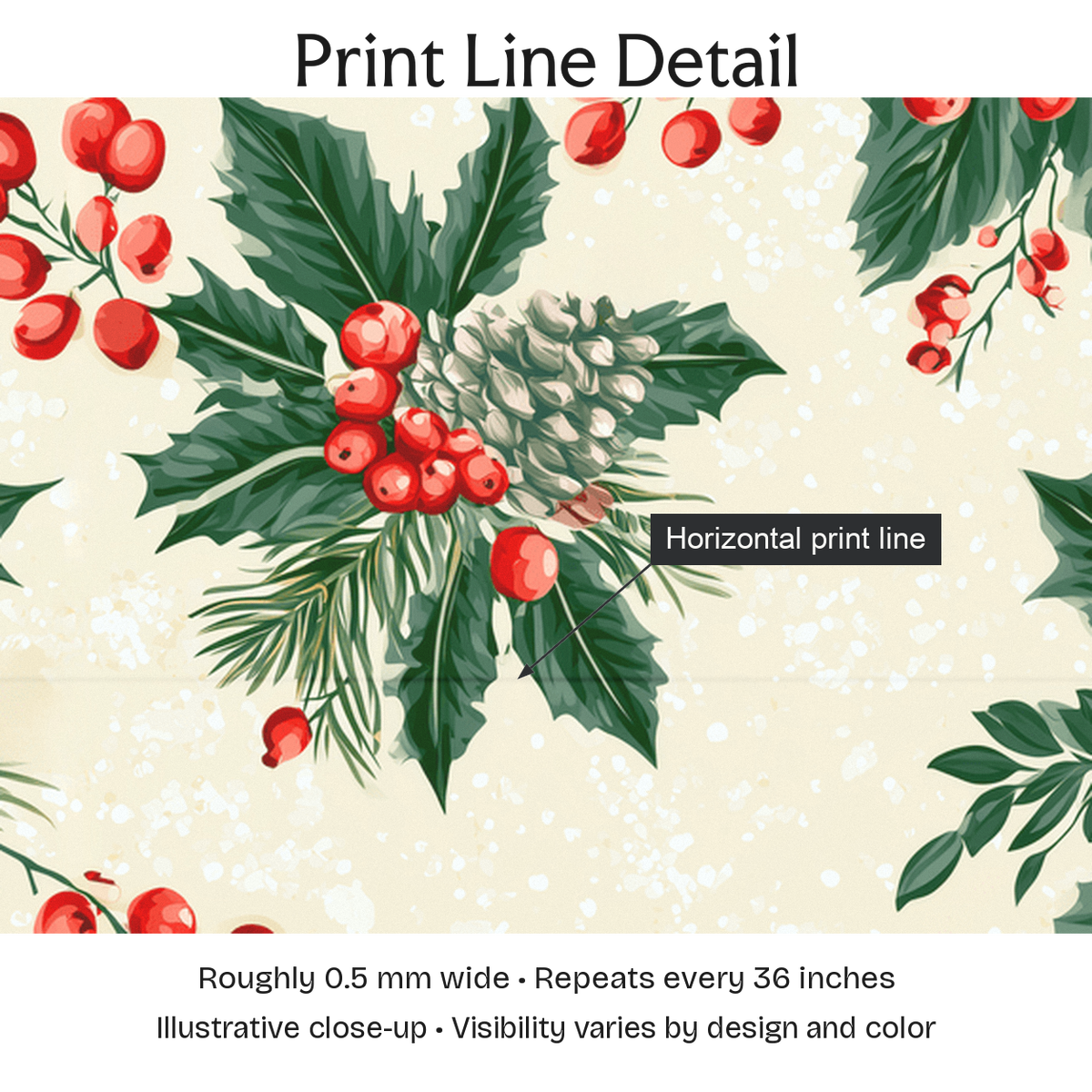 657871 — Print Line Detail. Illustrative close-up; visibility varies by design and color.