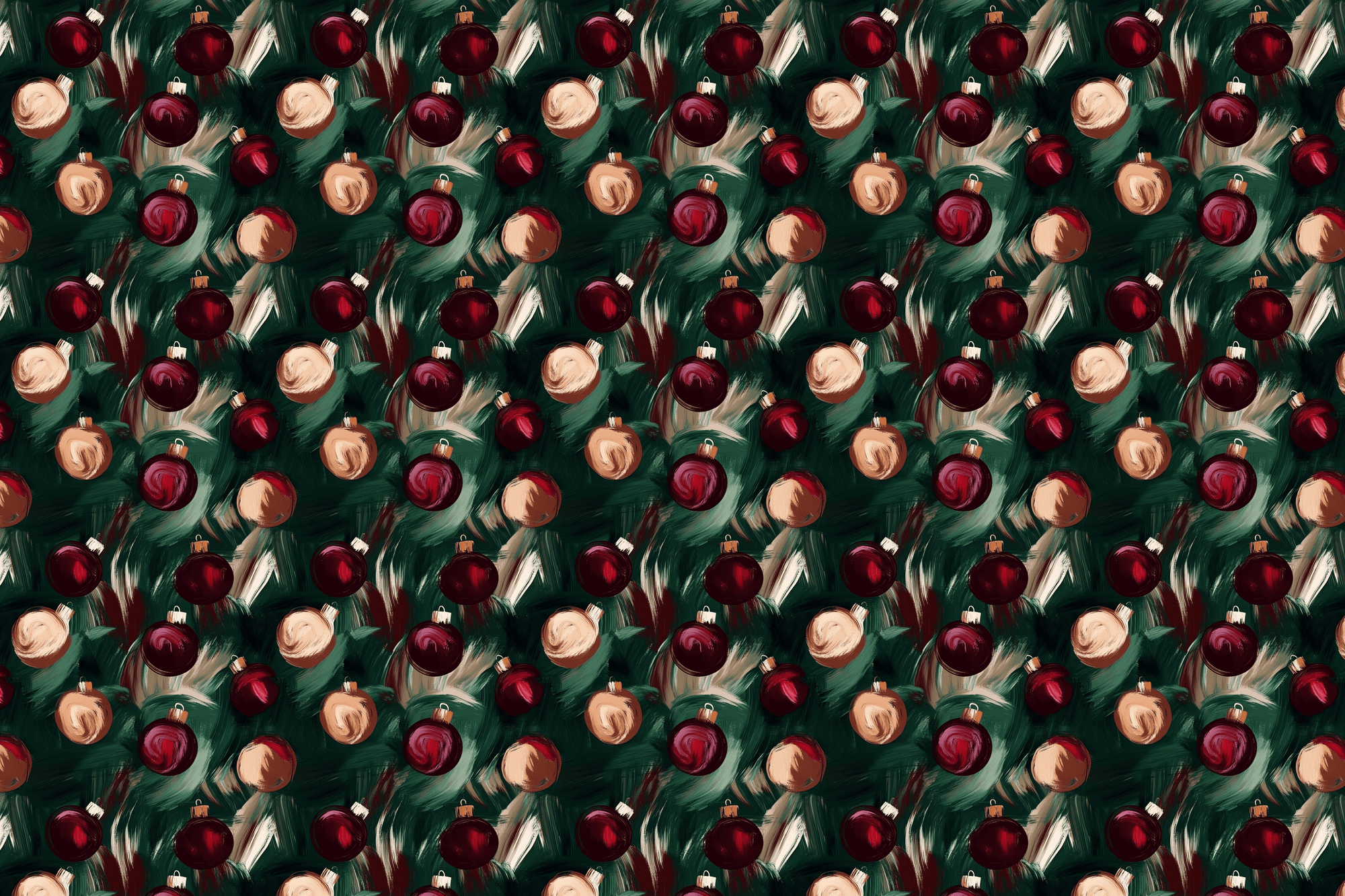 Painterly Ornaments: Modern Christmas Wrapping Paper