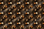 Earthy rustic bird nest pattern with speckled brown, orange, and white eggs.