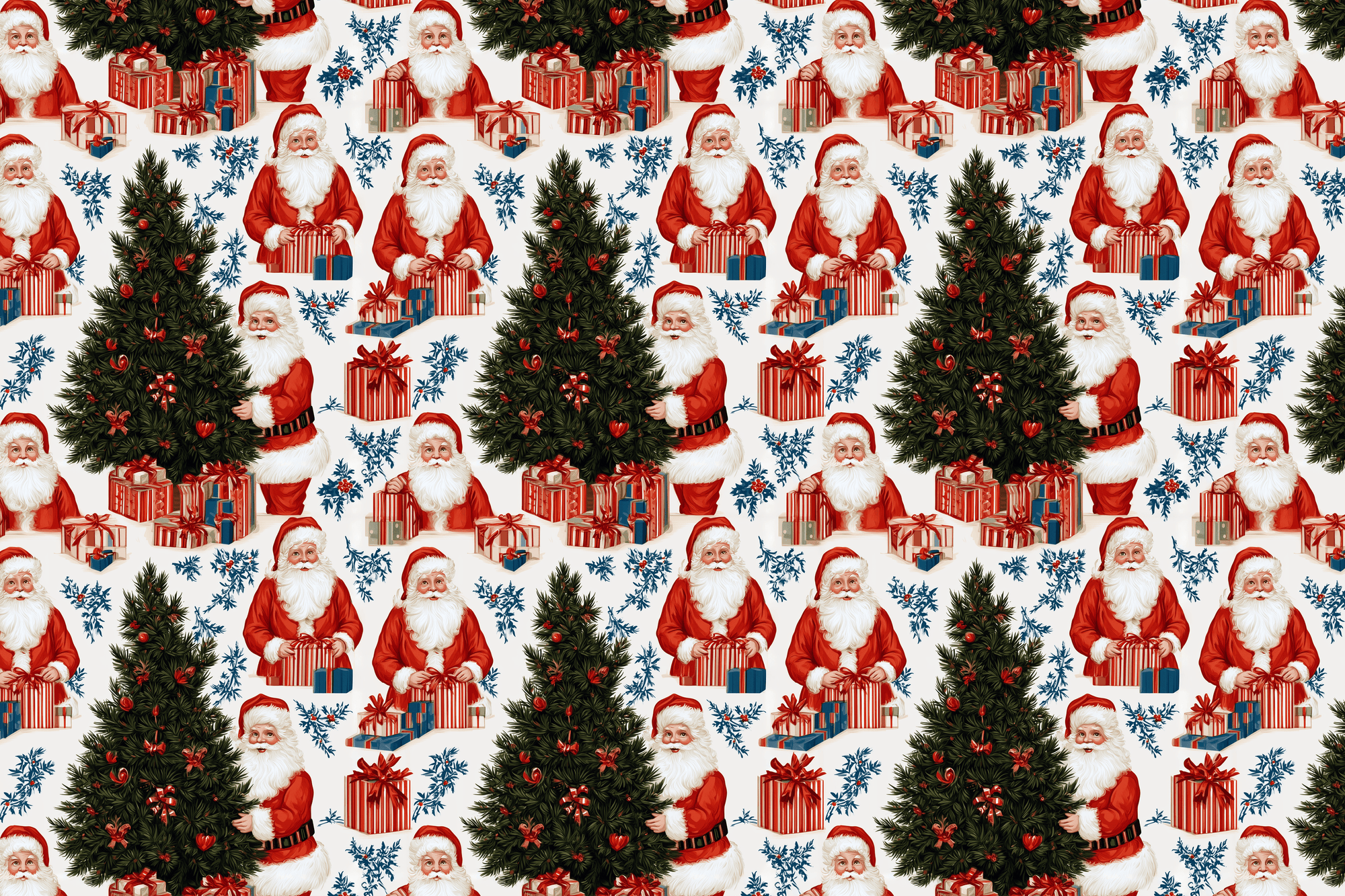 Jolly Overload: Santa Christmas Wrapping Paper