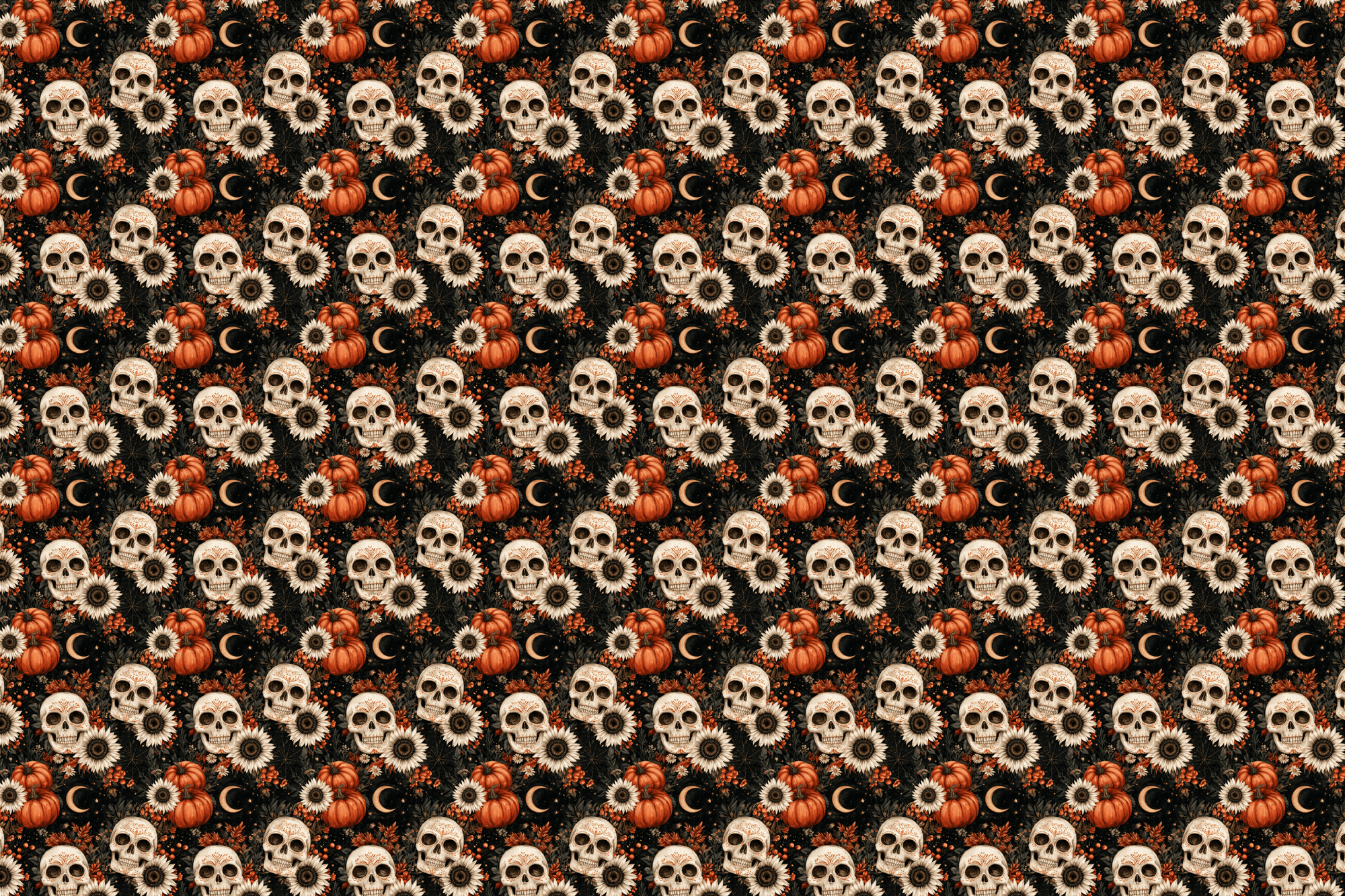 Gothic Garden: Halloween Skull Wrapping Paper