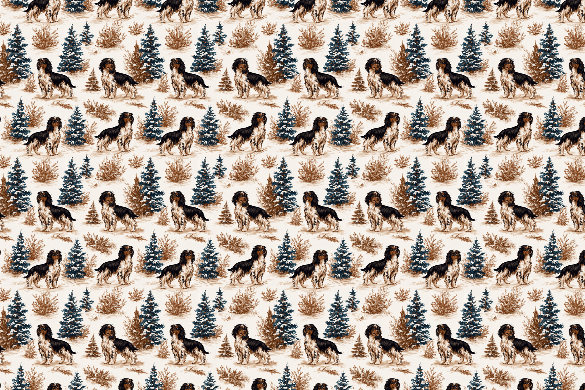 Cavalier King Charles: Vintage Spaniel Gift Wrap