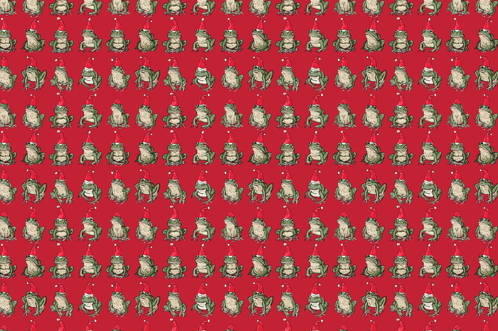 Playful Santa: Christmas Frog Gift Wrap
