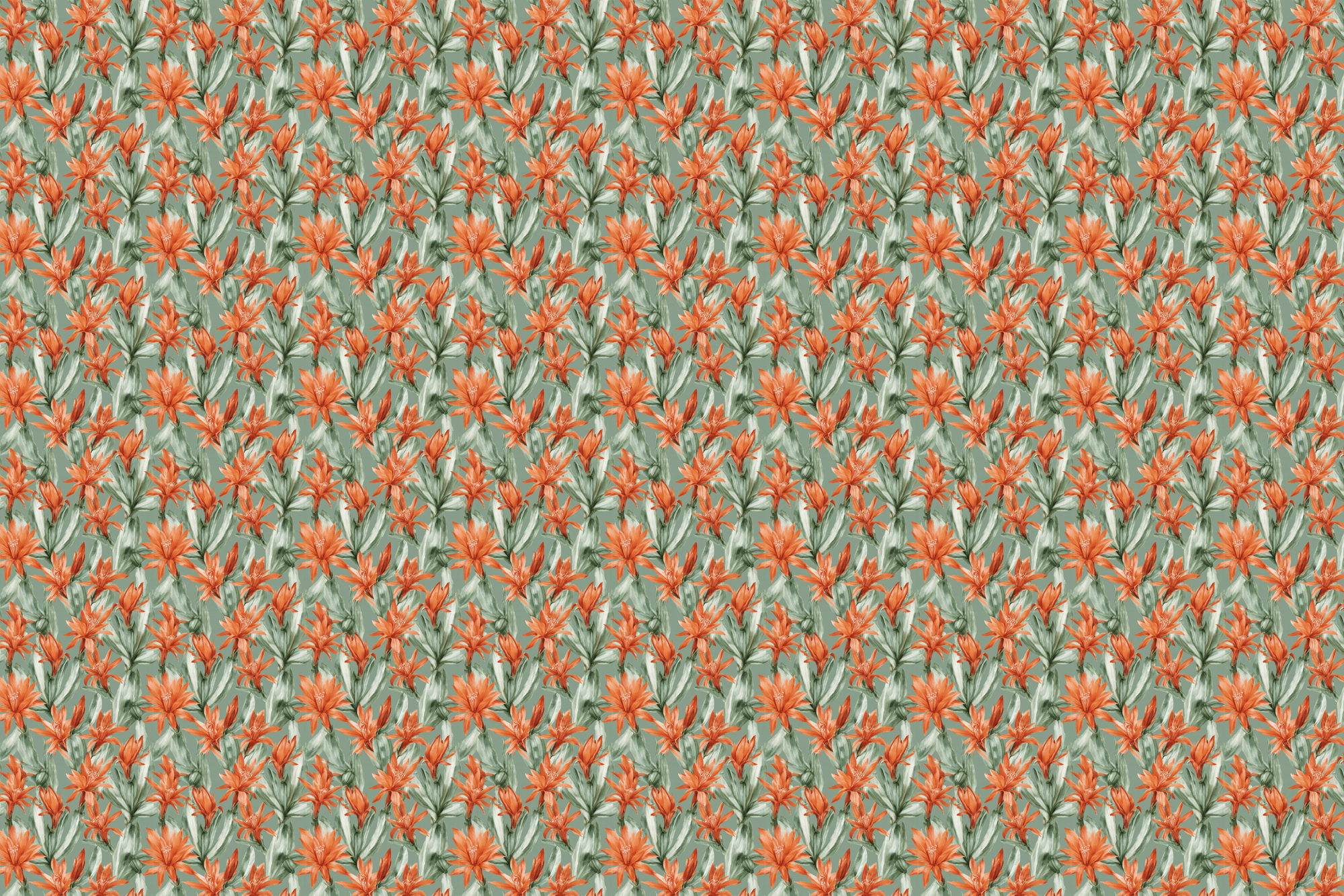 Southwestern Floral: Terracotta and Sage Floral Wrapping Paper