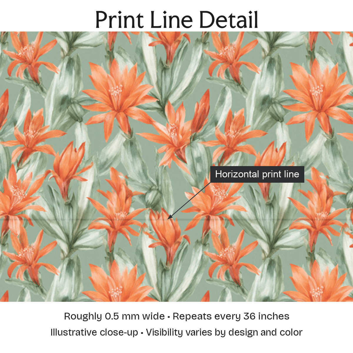 674330 — Print Line Detail. Illustrative close-up; visibility varies by design and color.