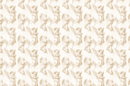 Vintage Renaissance angel pattern with sepia illustrations on a cream background.
