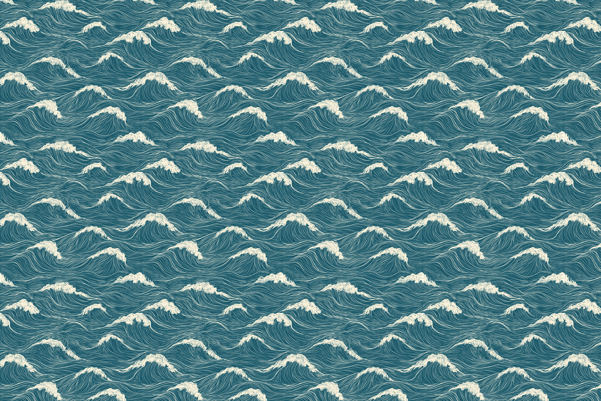 Windswept Waves: Vintage Ocean Waves Wrapping Paper