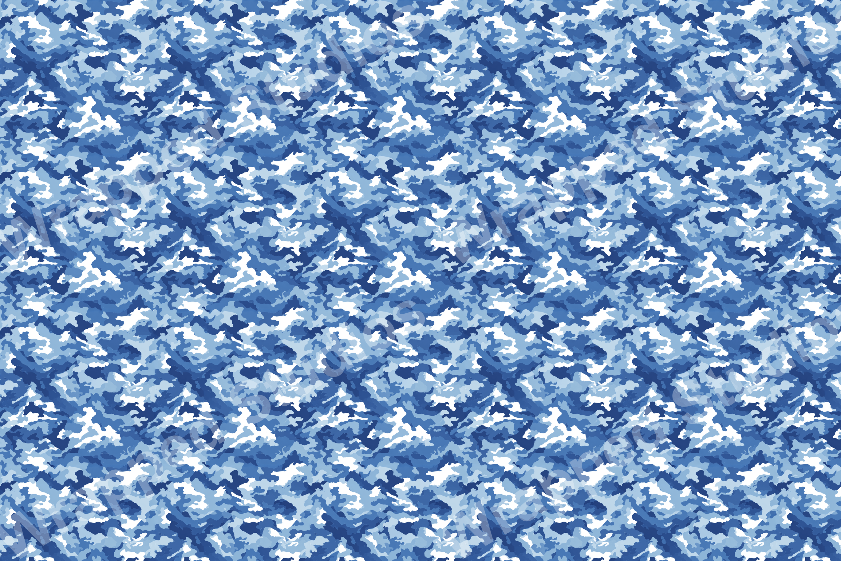 Abstract camouflage pattern in varying shades of blue and white.
