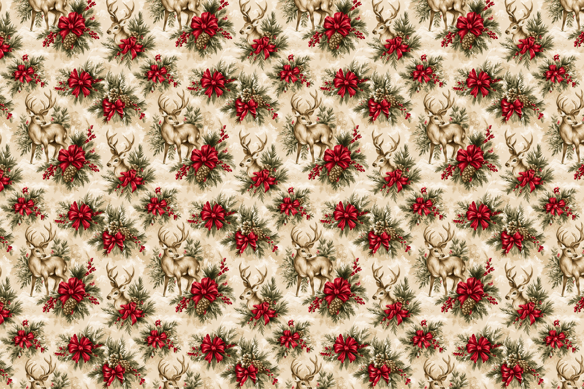 Haute Herbivore: Vintage Deer Christmas Wrapping Paper