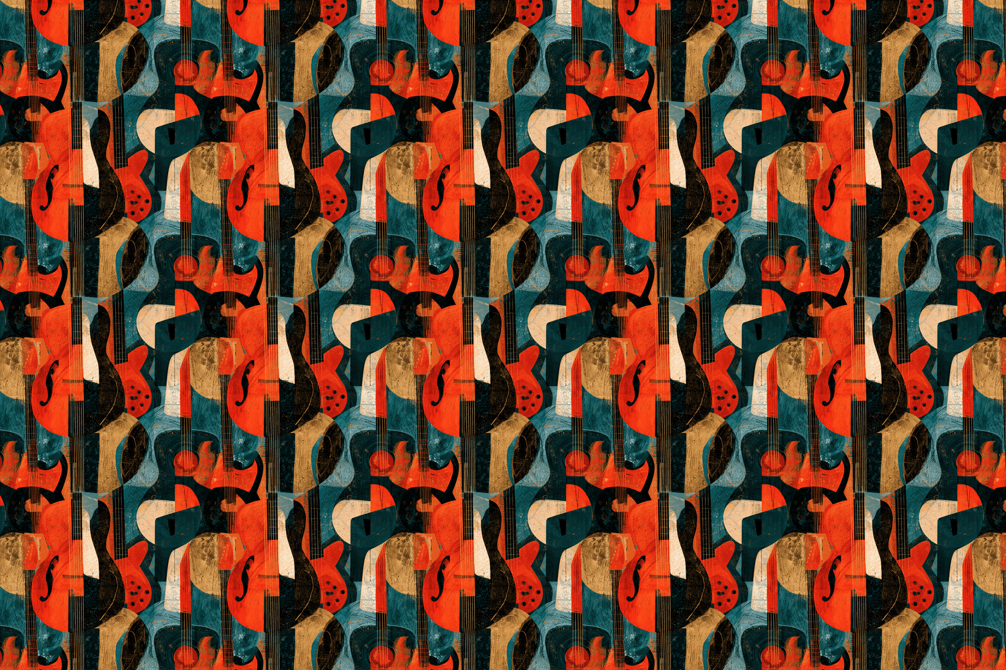 Acoustic Abstract: Modern Guitar Gift Wrap