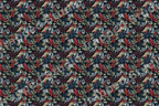 Elegant vintage botanical pattern of red winter berries and green leaves on a dark navy background.