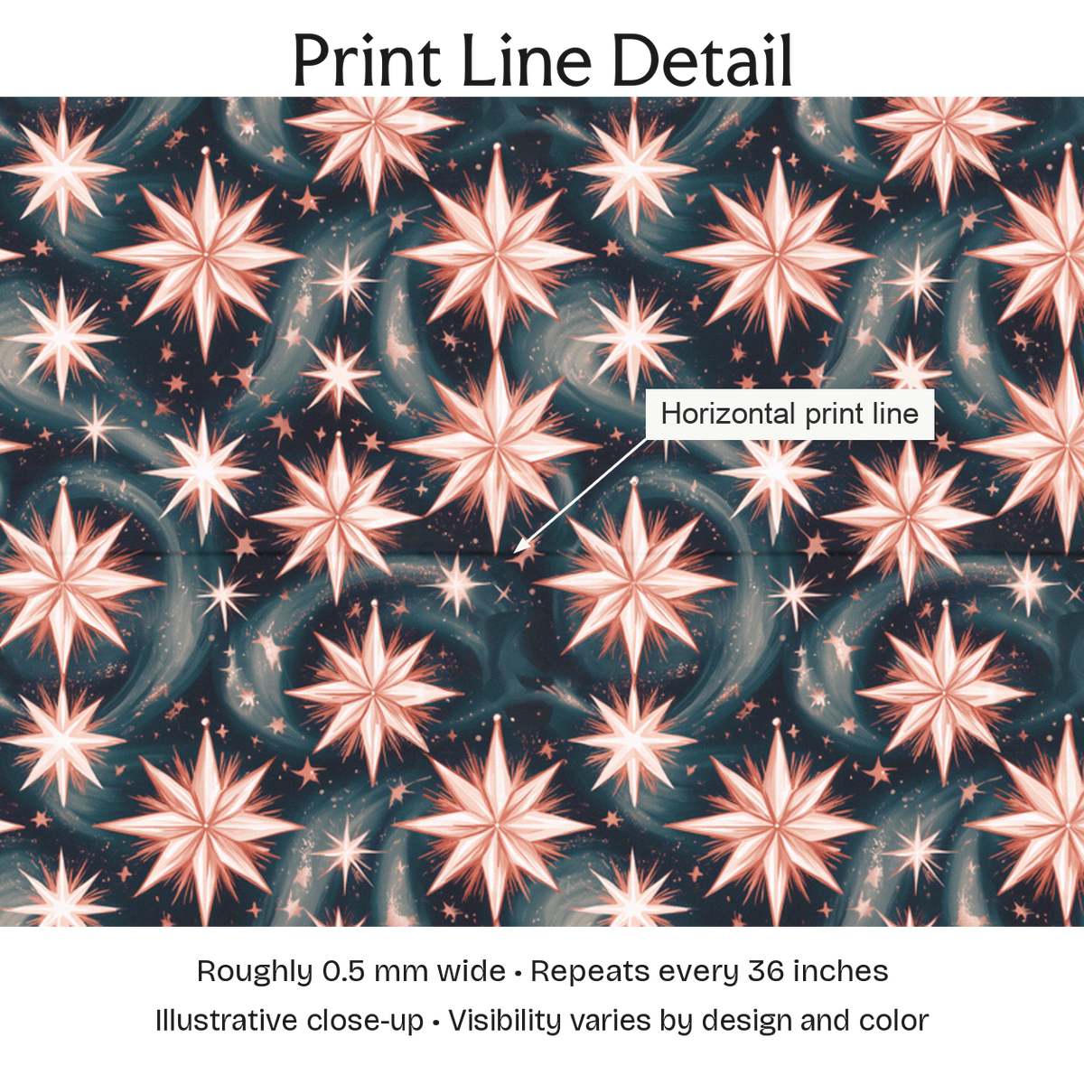 685620 — Print Line Detail. Illustrative close-up; visibility varies by design and color.