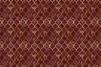 Elegant gold Moroccan trellis geometric pattern on a distressed burgundy background.