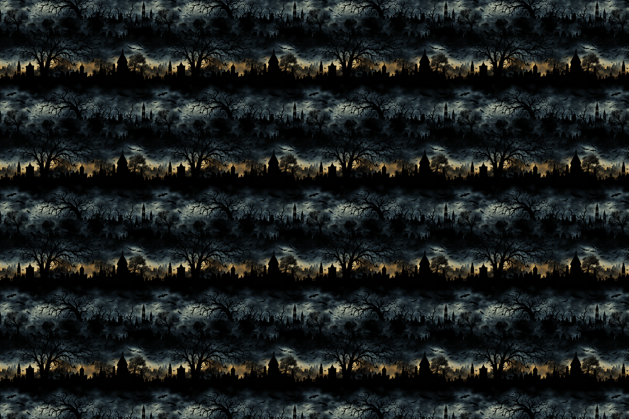 Haunted Horizons: Gothic Halloween Wrapping Paper