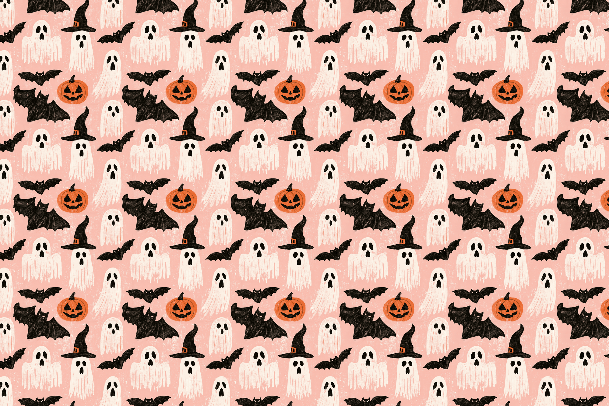 Pastel Phantoms: Vintage Halloween Wrapping Paper