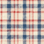 Vintage red and blue plaid pattern with a rustic, distressed checkered design.
