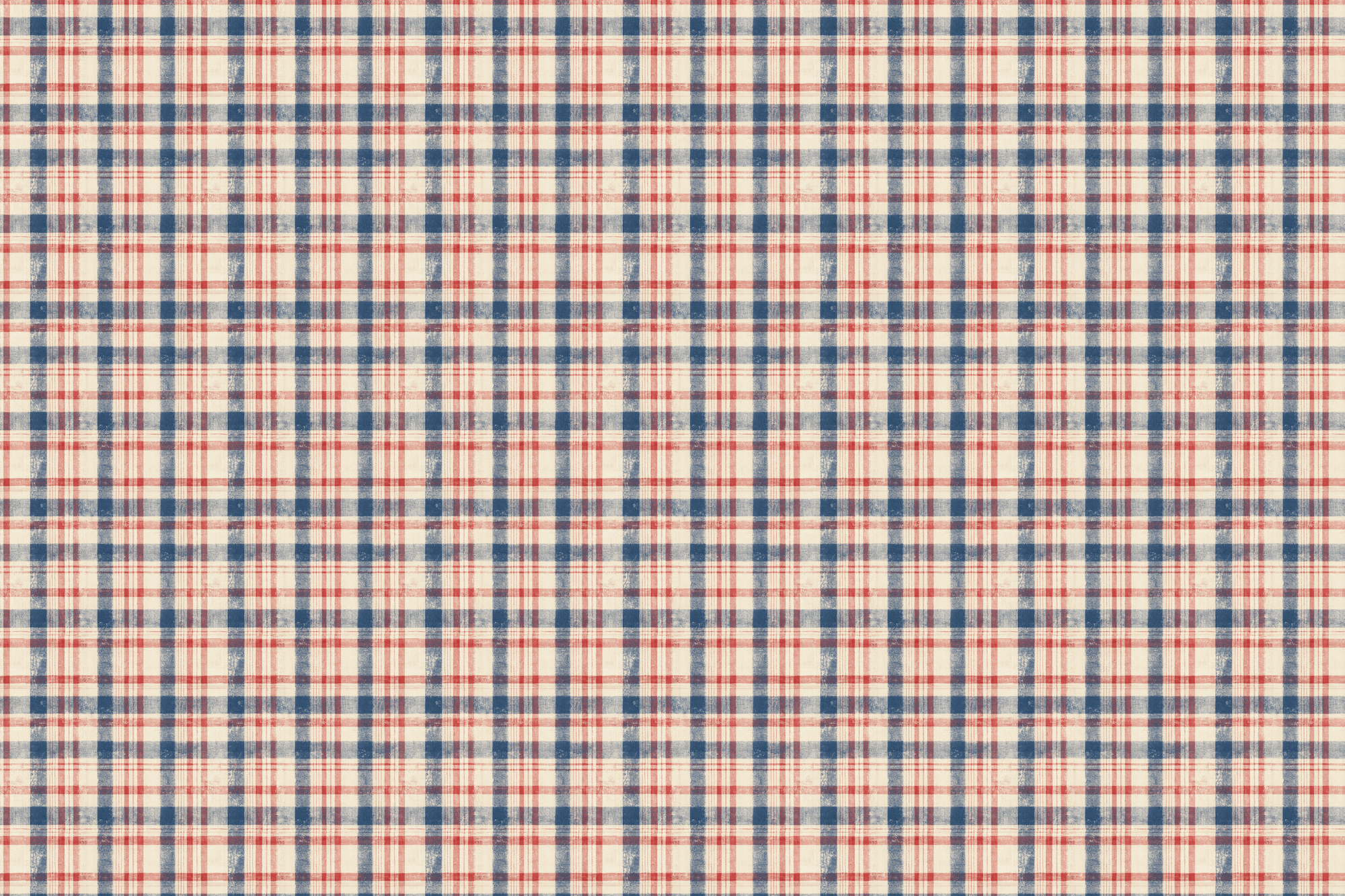 Faded Americana: Worn Plaid Wrapping Paper