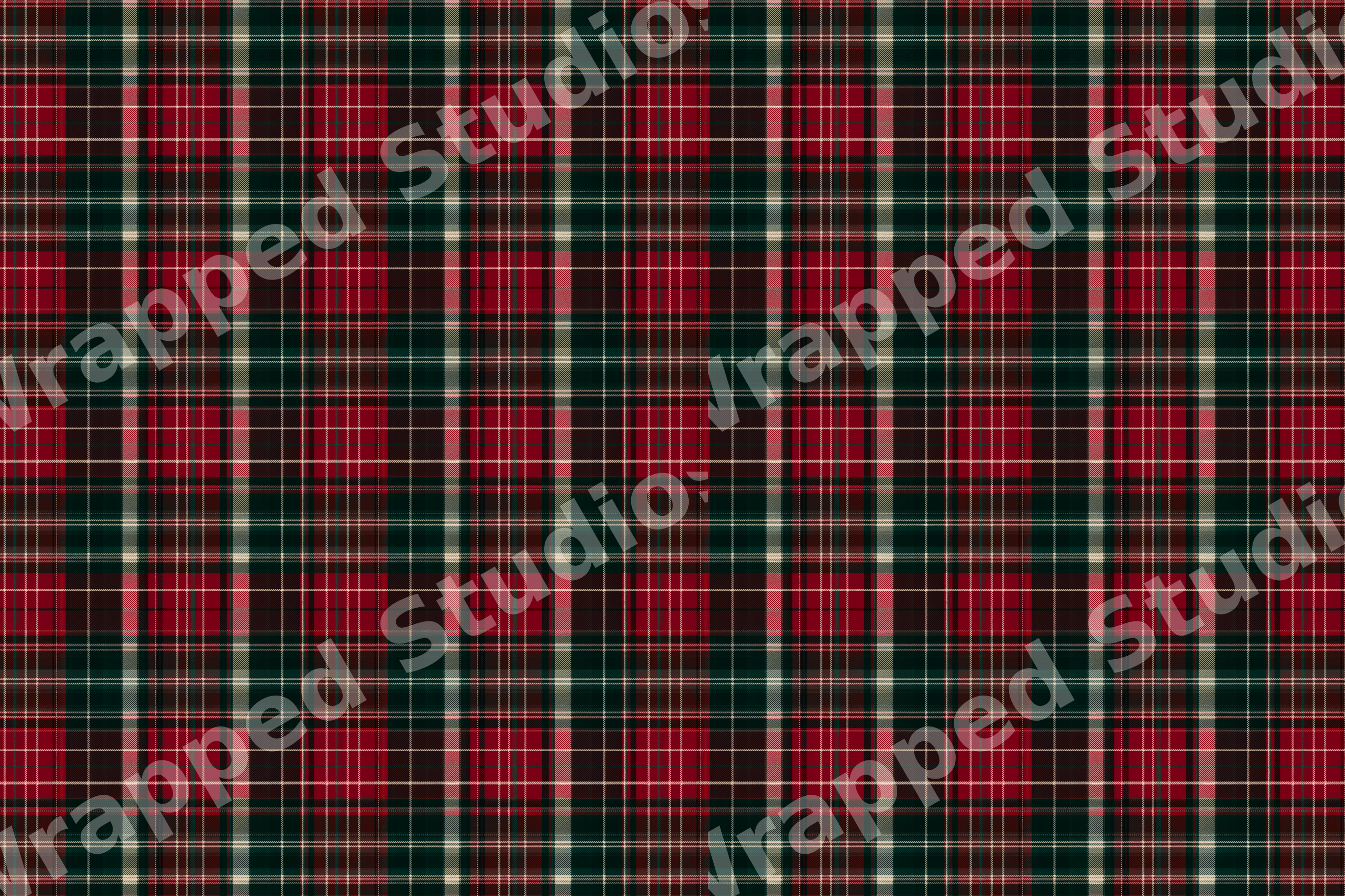 Classic red and forest green tartan plaid pattern in a traditional festive holiday style.