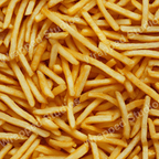 Seamless French fry pattern in shades of golden yellow, creating a playful food-themed print.