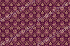 Elegant floral pattern in plum and gold with a vintage damask style.