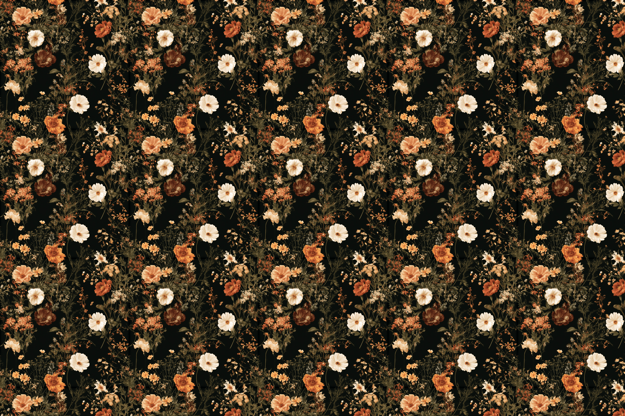 Ink-Spilled Meadow Tears: Moody Wildflower Wrapping Paper