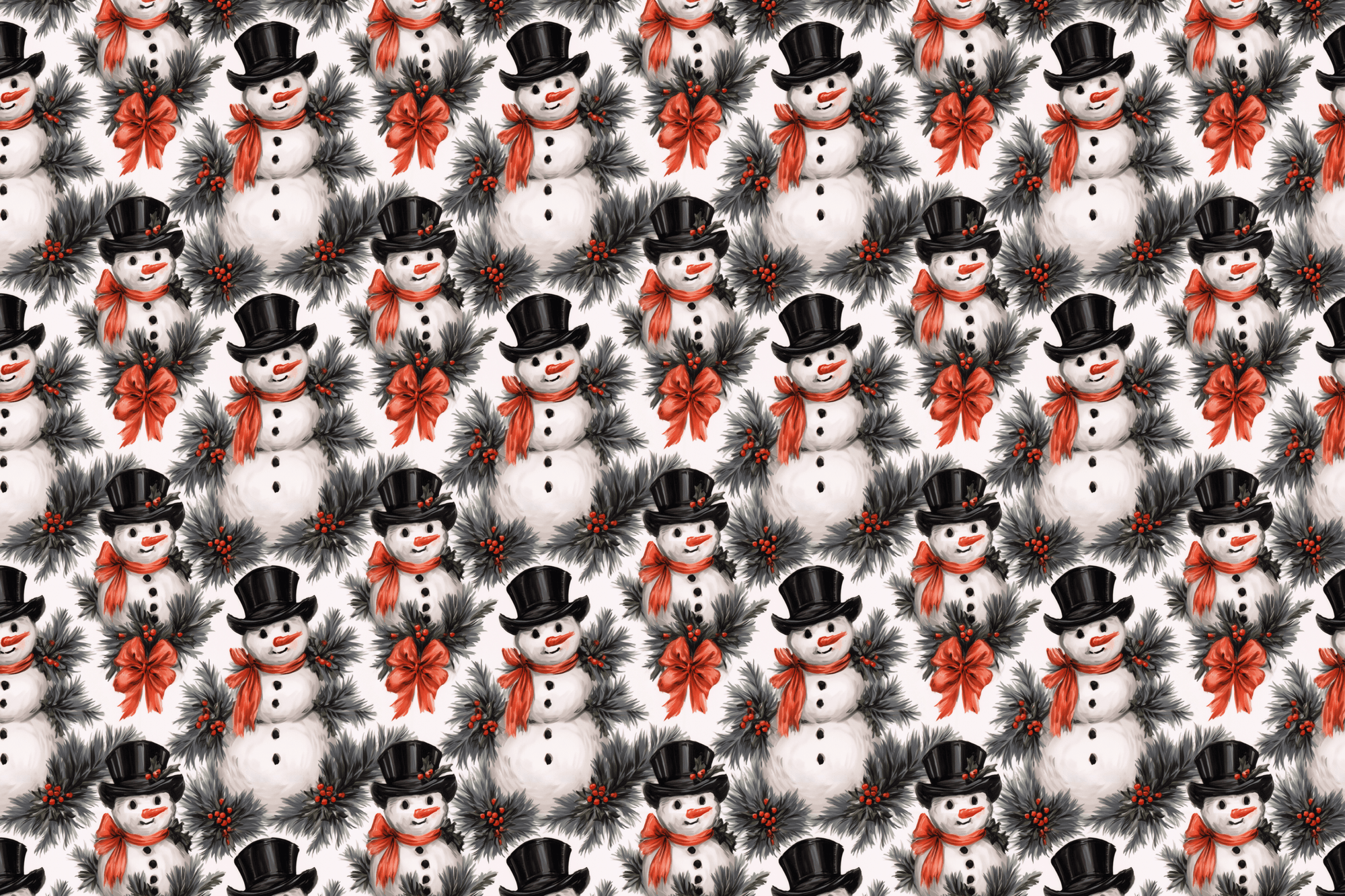 Dapper Frostbite: Traditional Snowman Wrapping Paper