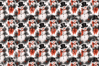 Vintage Christmas pattern featuring illustrated snowmen in top hats, red bows, and pine branches.