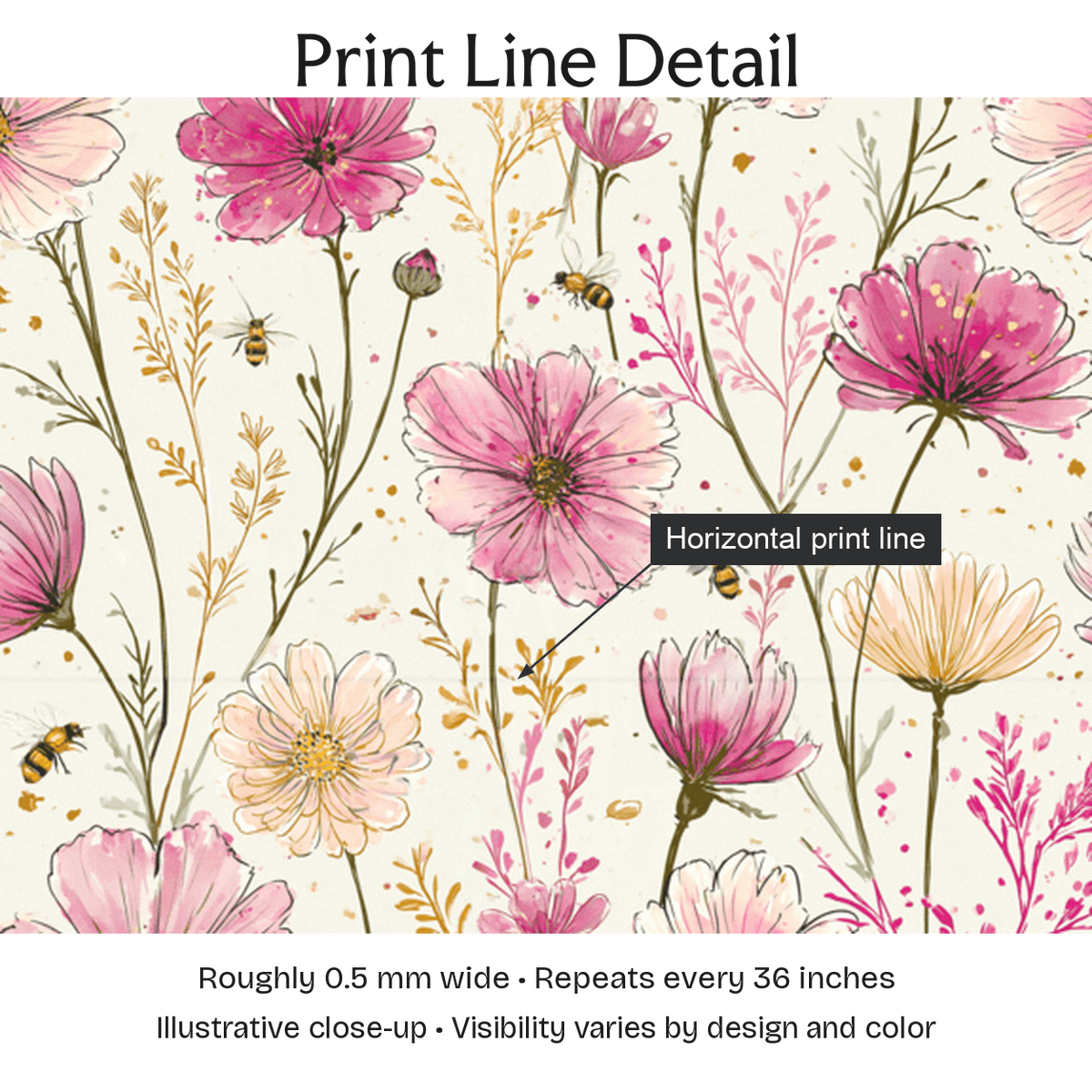 695658 — Print Line Detail. Illustrative close-up; visibility varies by design and color.