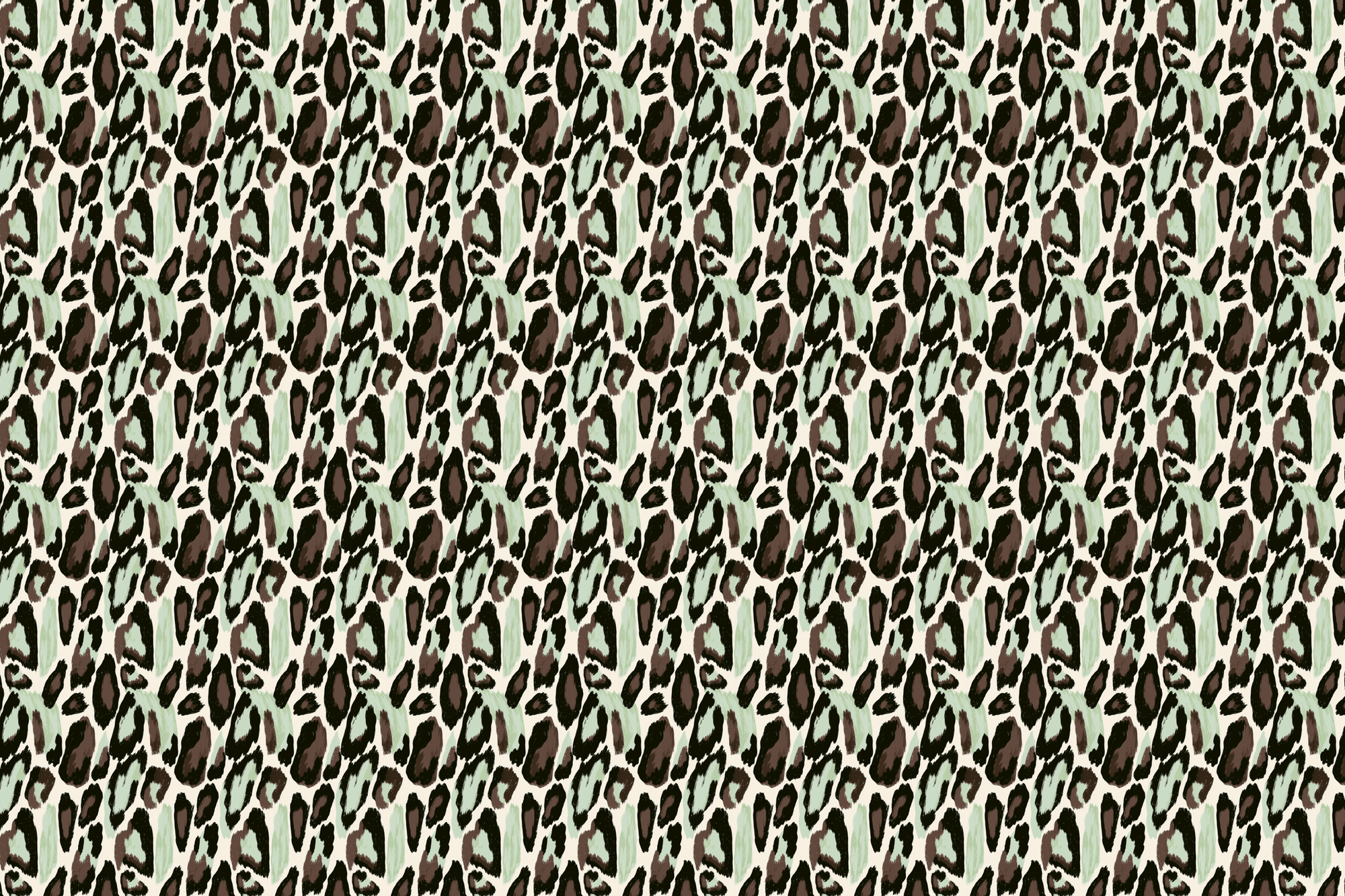 Mint Chocolate Safari: Abstract Leopard Print Gift Wrap