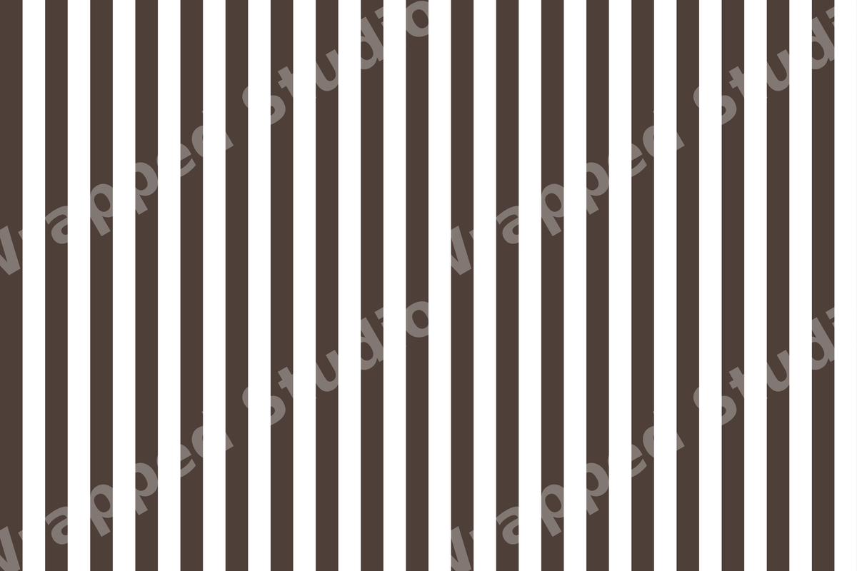 Classic dark brown and white vertical stripe pattern with a minimalist geometric design.