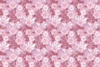 All-over floral pattern design in shades of pink and mauve with botanical elements; a feminine, romantic print.
