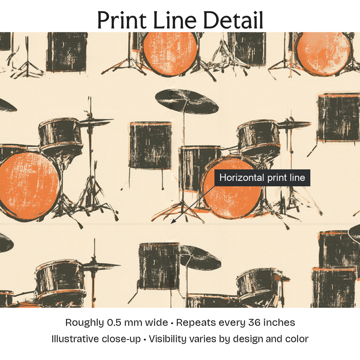 703338 — Print Line Detail. Illustrative close-up; visibility varies by design and color.