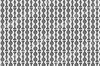 Grey and white geometric pattern featuring retro wavy stripes and subtle floral details.