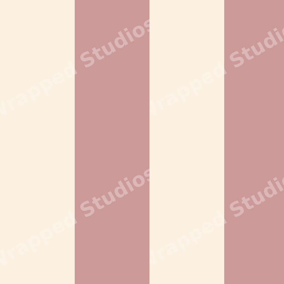 Classic vertical stripe pattern with wide dusty rose and cream stripes in a minimalist style.