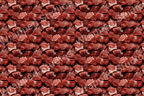 A raw meat print with red and white hues creates a modern, tiled pattern.