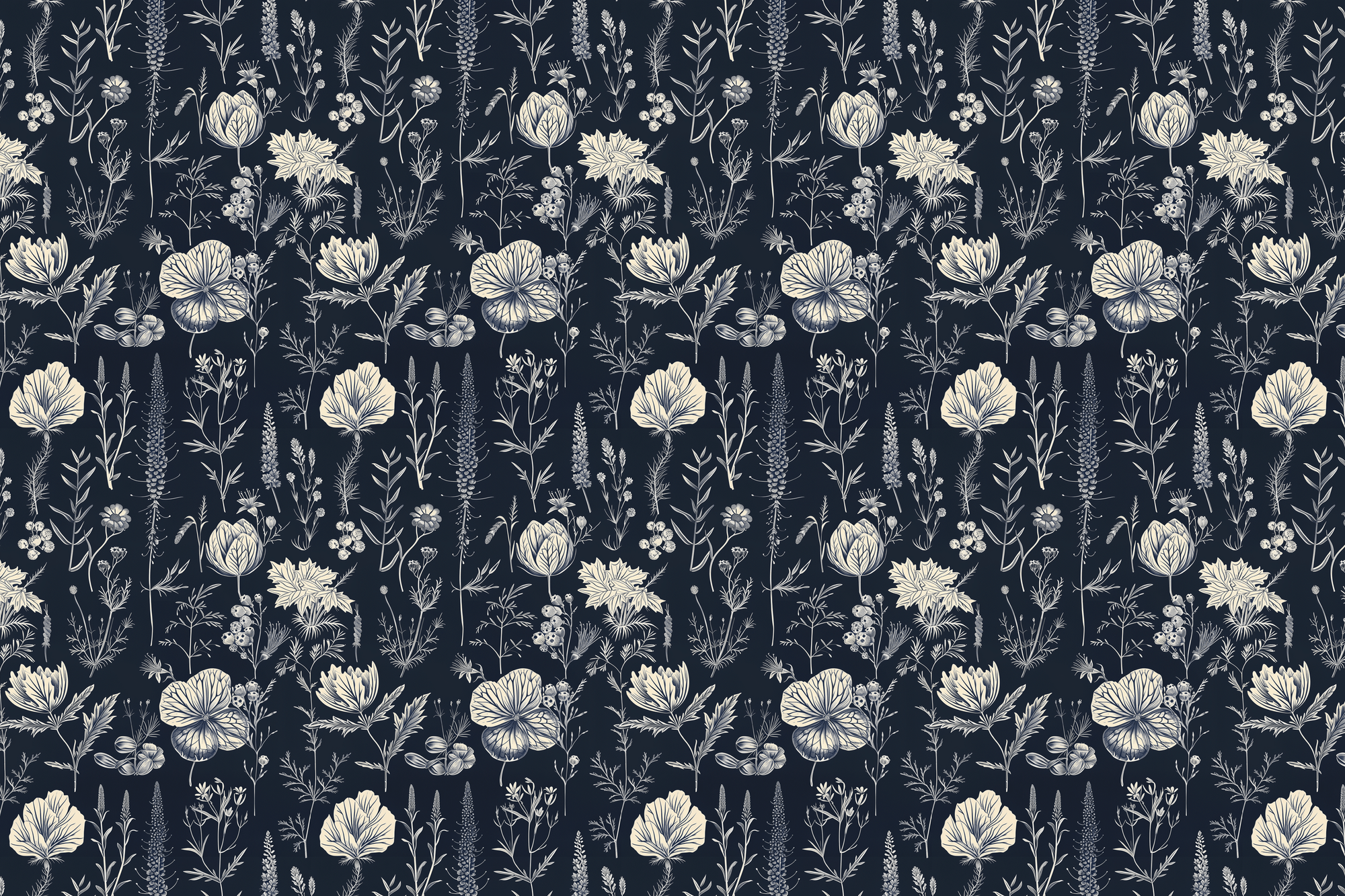 Botanical Blueprint: Beige Bloom Gift Wrap