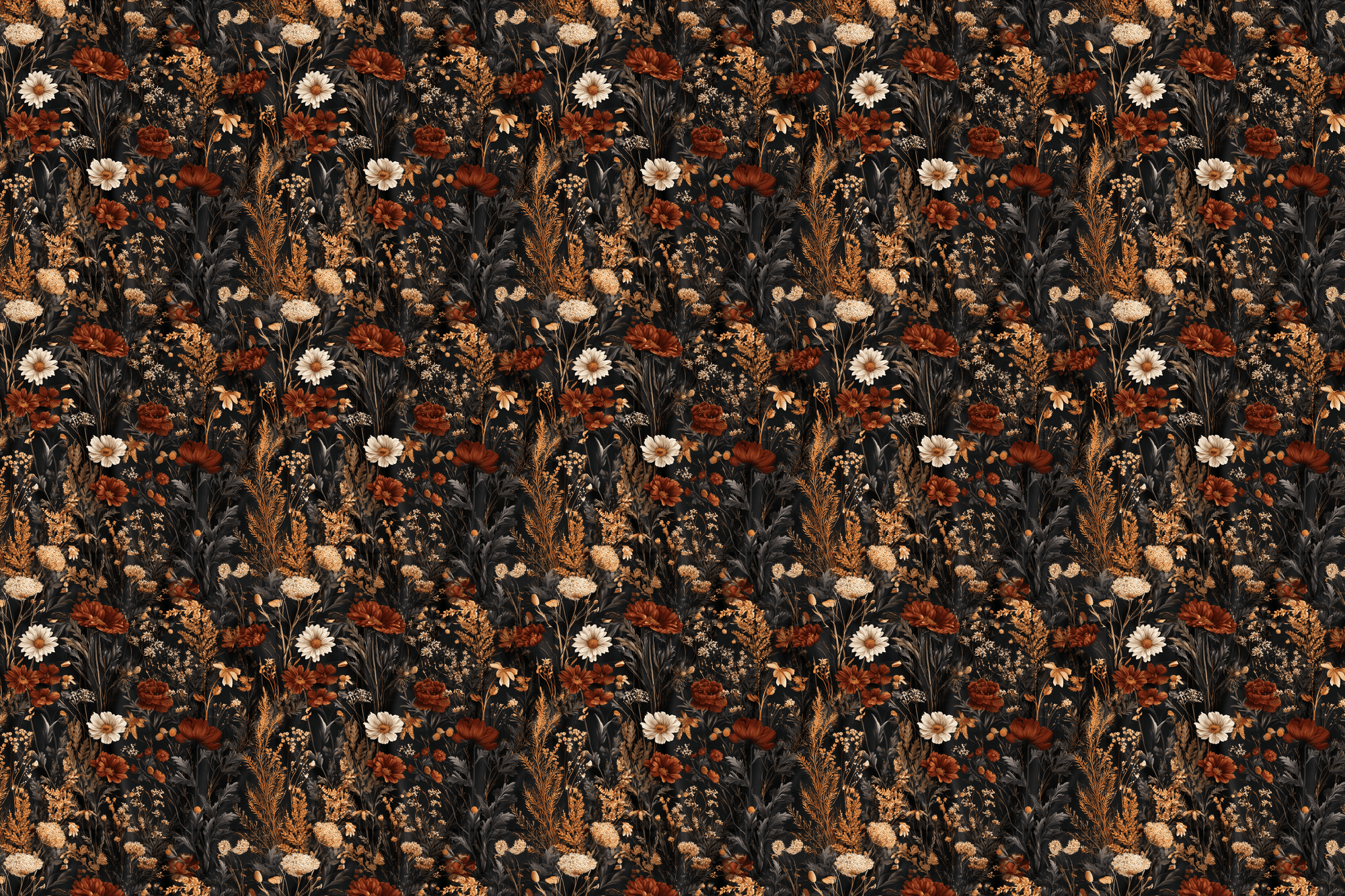 Haunted Conservatory: Moody Floral Wrapping Paper