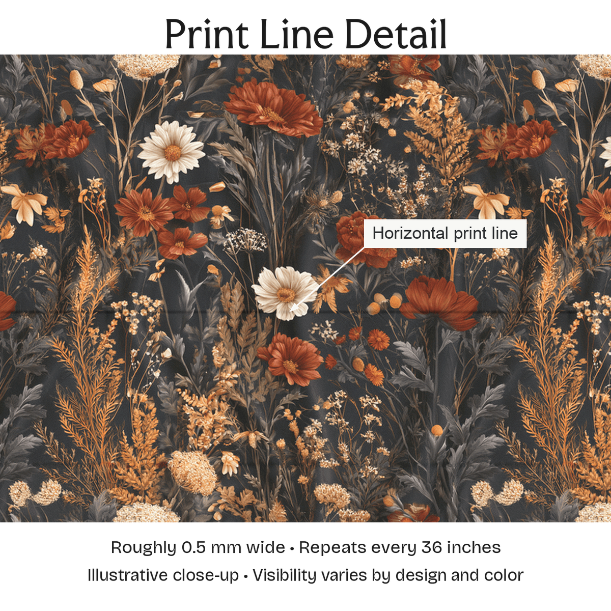 709116 — Print Line Detail. Illustrative close-up; visibility varies by design and color.