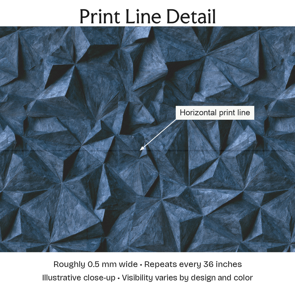 712504 — Print Line Detail. Illustrative close-up; visibility varies by design and color.