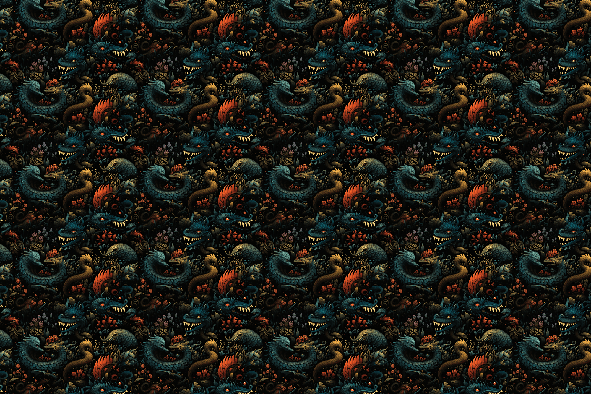 Mystical Midnight: Dark Dragon Fantasy Wrapping Paper