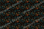 Detailed dragon and floral pattern on a dark background.