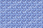 Seamless pattern with watercolor blue polka dots on white.