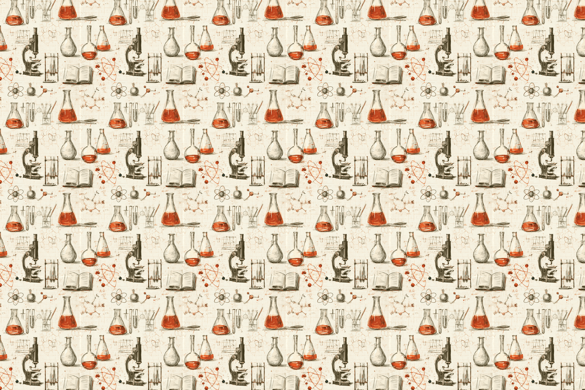 Scholarly Sketches: Hand Drawn Science Wrapping Paper