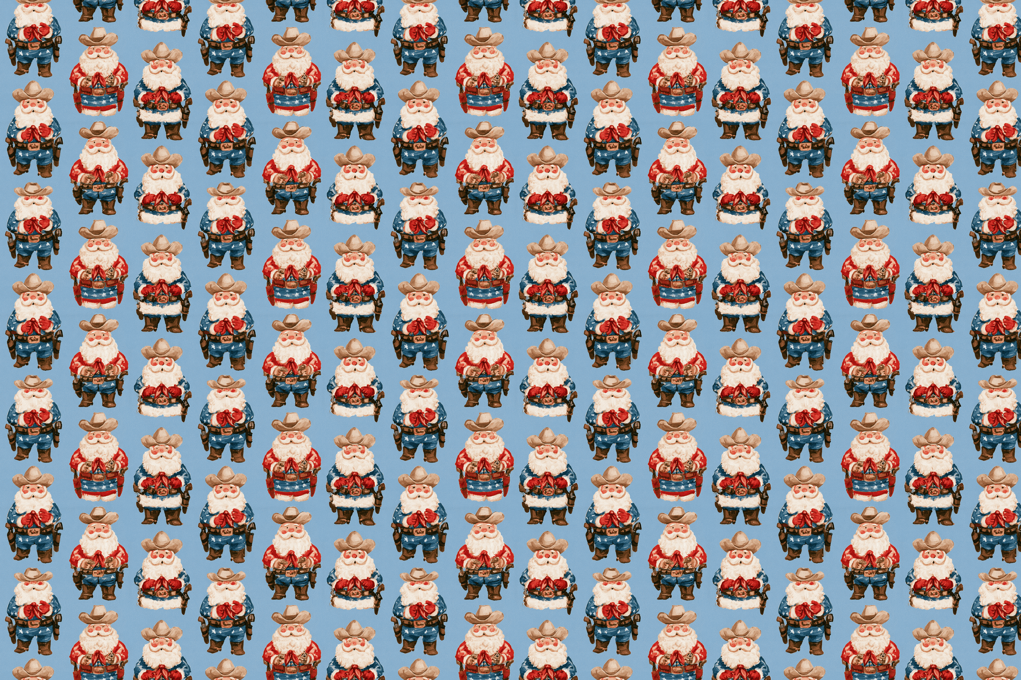 Gunpowder Eggnog: Cowboy Santa Christmas Wrapping Paper
